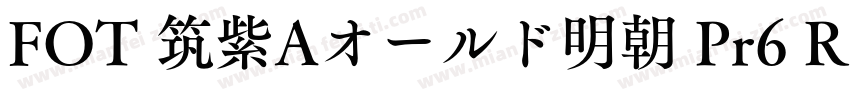FOT 筑紫Aオールド明朝 Pr6 R字体转换